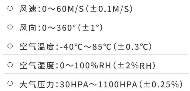 防爆气象设备技术参数